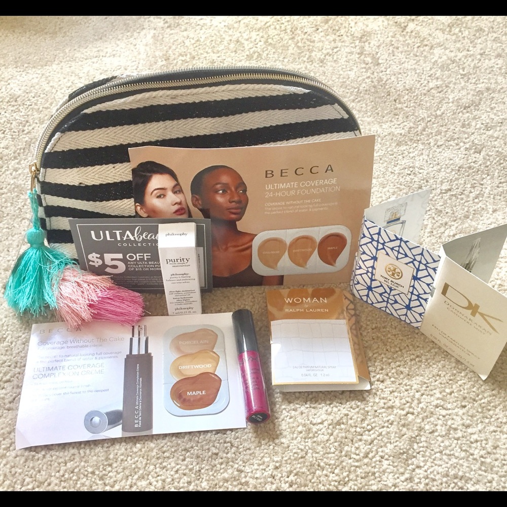Ulta Beauty Bag Pouch Makeup Lot Becca Set Lip - Picture 1 of 2